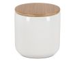 Pot en céramique 550 ml avec couvercle en bambou pour aliments couleur blanc