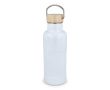 Gourde isotherme anti-fuite avec bouchon en bambou et anse 500 ml couleur blanc