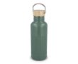 Gourde isotherme anti-fuite avec bouchon en bambou et anse 500 ml couleur vert olive