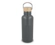 Gourde isotherme anti-fuite avec bouchon en bambou et anse 500 ml couleur gris