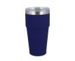 Gobelet isotherme intérieur en céramique couvercle transparent 500ml couleur bleu foncé