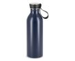 Gourde en acier inoxydable avec anse en silicone sur le bouchon 500 ml couleur bleu foncé