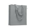Sac en coton bio coloré à soufflet et longues anses 220 g/m² couleur gris