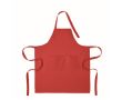 Tablier avec poches avant et ajustable au niveau du cou 240 g/m2 couleur rouge