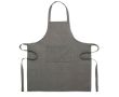 Tablier de cuisine en coton recyclé, poche avant 220 g/m² couleur noir