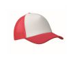 Casquette de baseball en polyester et partie frontale blanche 150 g/m² couleur rouge
