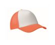Casquette de baseball en polyester et partie frontale blanche 150 g/m² couleur orange fluorescent