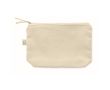 Trousse de toilette en tissu recyclé avec fermeture éclair assortie couleur beige