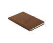 Carnet en PU à couverture rigide et poche pour téléphone, format A5 couleur marron