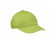 Casquette enfant en coton 5 panneaux 180 g/m² couleur vert lime