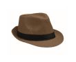 Chapeau en paille de papier avec bande en polyester noir couleur marron
