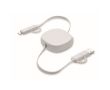 Câble de charge avec câbles rétractables de 80 cm en coque couleur blanc