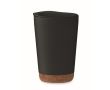 Gobelet à emporter double paroi avec détail en liège à la base 300ml couleur noir