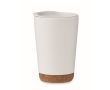 Gobelet à emporter double paroi avec détail en liège à la base 300ml couleur blanc