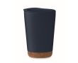 Gobelet à emporter double paroi avec détail en liège à la base 300ml couleur bleu marine