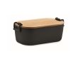 Lunchbox avec couvercle en bambou et 2 clips latéraux 700ml couleur noir