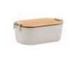 Lunchbox avec couvercle en bambou et 2 clips latéraux 700ml couleur blanc