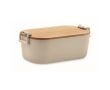 Lunchbox avec couvercle en bambou et 2 clips latéraux 700ml couleur beige
