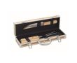 Coffret aspect bois avec 3 ustensiles pour barbecue couleur bois