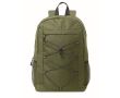 Sac à dos en polyester RPET avec poches en maille sur les côtés couleur vert militaire