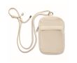 Sac bandoulière pour téléphone en coton recyclé avec cordon ajustable couleur beige