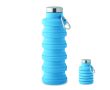 Gourde pliable en silicone avec mousqueton 500ml couleur bleu ciel