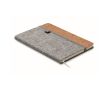Carnet avec couverture en feutre RPET et liège, pages lignées A5 couleur gris