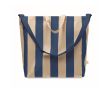 Sac de plage à rayures verticales avec anses et bandoulière ajustable couleur bleu roi