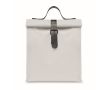 Sac isotherme roll-top en polyester avec anse et fermeture en cuir couleur blanc