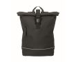 Sac à dos roll-top bande réfléchissante imperméable 15 pouces couleur noir