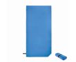 Serviette de sport en microfibre avec sangle de fermeture 200 g/m² couleur bleu