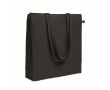 Sac de courses en coton Fairtrade avec soufflet 180 g/m² couleur noir