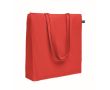 Sac de courses en coton Fairtrade avec soufflet 180 g/m² couleur rouge