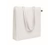 Sac de courses en coton Fairtrade avec soufflet 180 g/m² couleur blanc