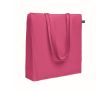 Sac de courses en coton Fairtrade avec soufflet 180 g/m² couleur fuchsia