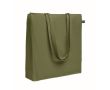Sac de courses en coton Fairtrade avec soufflet 180 g/m² couleur vert foncé
