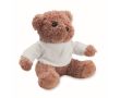 Ours en peluche avec t-shirt coloré personnalisable couleur blanc