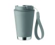 Verre à double paroi à emporter avec sangle RPET 300 ml couleur gris foncé