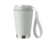 Verre à double paroi à emporter avec sangle RPET 300 ml couleur blanc