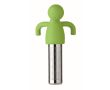 Infuseur à thé en inox en forme de petit bonhomme en silicone couleur vert lime