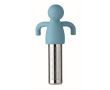 Infuseur à thé en inox en forme de petit bonhomme en silicone couleur bleu ciel