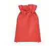 Petit sac cadeau à cordon unicolore en RPET 20 x 30 cm couleur rouge