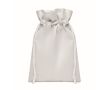 Petit sac cadeau à cordon unicolore en RPET 20 x 30 cm couleur blanc