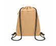 Sac à dos à cordons en RPET et PU avec une poche avant couleur kaki