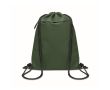 Sac à dos à cordons en RPET et PU avec une poche avant couleur vert foncé