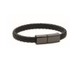 Bracelet tressé en PU avec câble de charge et de données 60W couleur noir