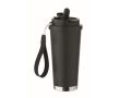 Gobelet de 500ml en inox recyclé avec couvercle et paille 2 en 1 couleur noir
