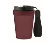 Gobelet anti-fuite avec sangle en polyester RPET 300ml couleur bordeaux