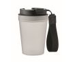 Gobelet anti-fuite avec sangle en polyester RPET 300ml couleur blanc transparent