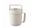 Tasse à emporter pour le petit-déjeuner avec 2 compartiments, 450 ml couleur blanc
